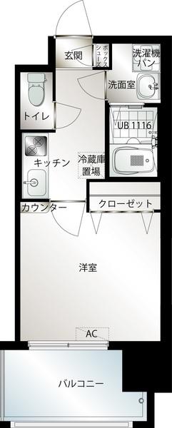 エンクレスト博多駅前Ⅲ（404） 間取り図画像