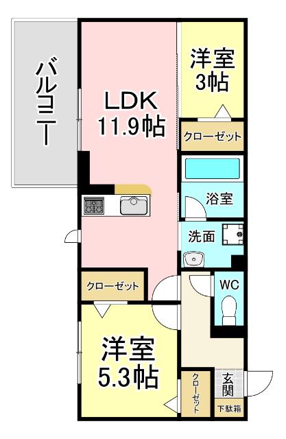 北九州市小倉北区高峰町アパート 間取り図画像