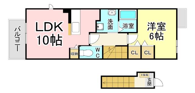 北九州市門司区松原アパート 間取り図画像