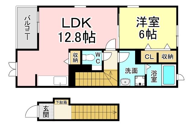 北九州市小倉南区上葛原アパート 間取り図画像