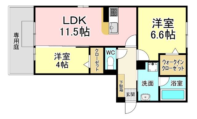 北九州市戸畑区中原東アパート 間取り図画像