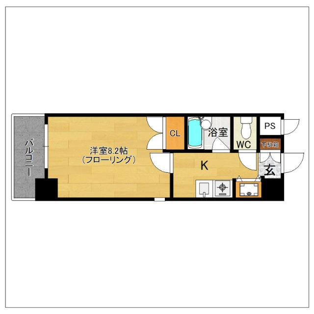 RESTEL HAKATA（ﾚｽﾃﾙﾊｶﾀ）（204） 間取り図画像