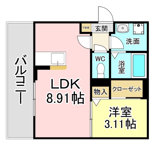 Ariga 10　D棟 間取り図画像