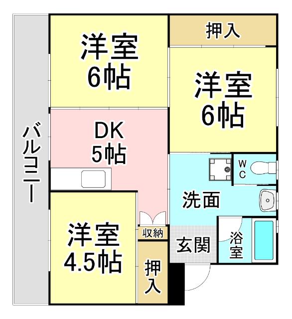 ビレッジハウス日明4号棟 間取り図画像