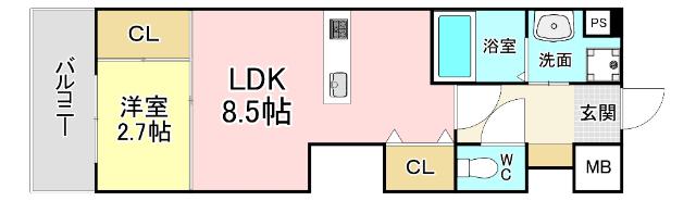 Studie小文字通り 間取り図画像