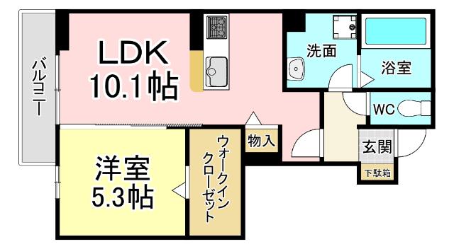 北九州市小倉南区上石田アパート 間取り図画像