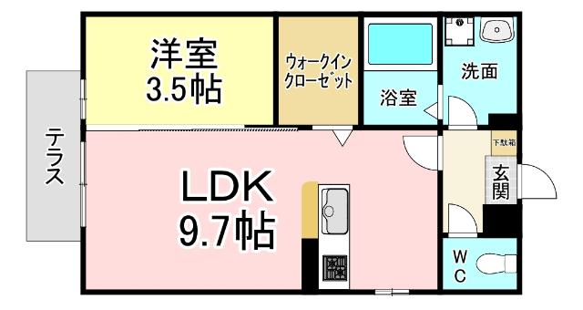 北九州市小倉南区南方アパート 間取り図画像