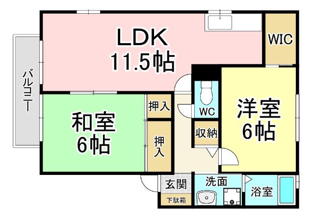 アネシス東大谷ⅡB棟 間取り図画像