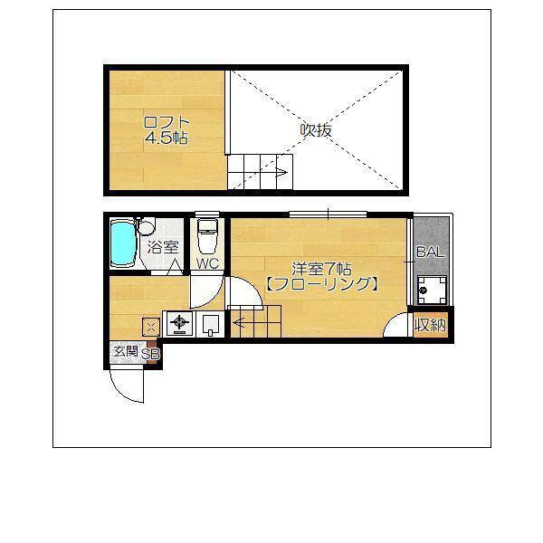 ビ・グラッドハウス吉塚（201） 間取り図画像