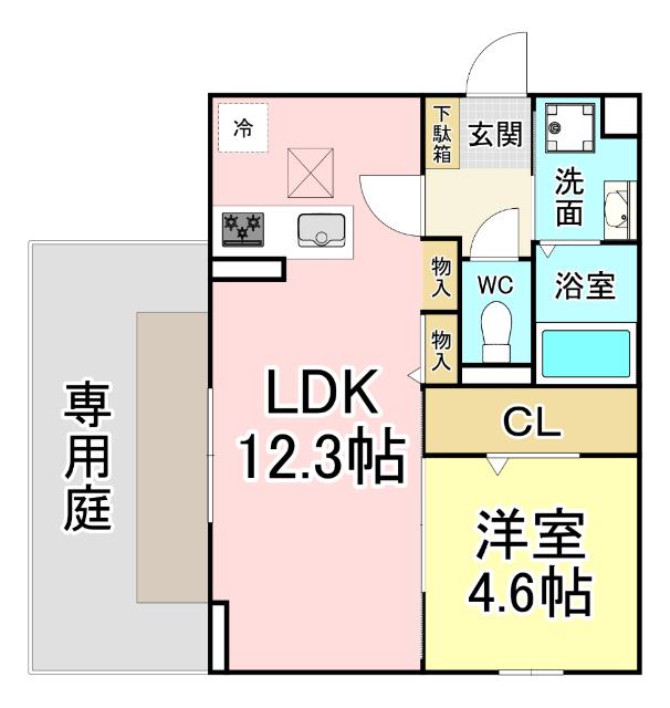 北九州市小倉北区泉台アパート 間取り図画像