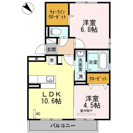D-room山王公園（201） 間取り図画像