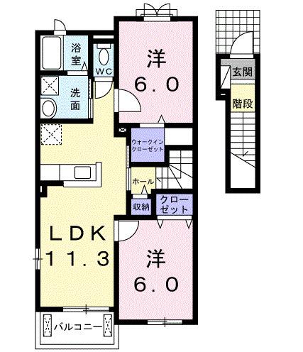 ホープヒルズＡ（204） 間取り図画像