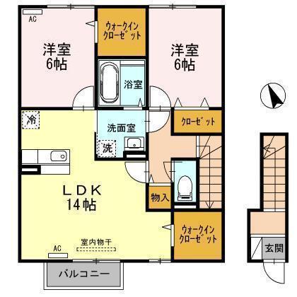 オーリー　Ａフラット（202） 間取り図画像