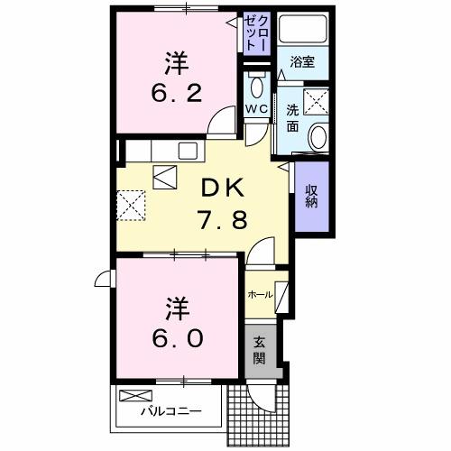 Ｓｙｍｐｏｎｙ　華久咲　Ｂ（101） 間取り図画像
