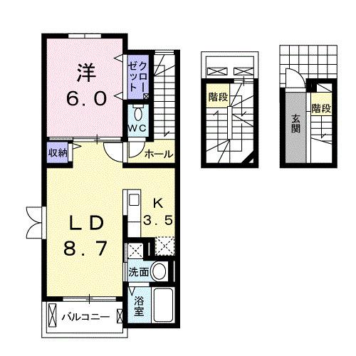 メゾネットキャトル（304） 間取り図画像