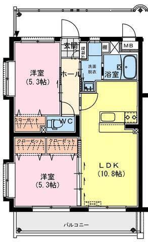 グランハイツのた（206） 間取り図画像