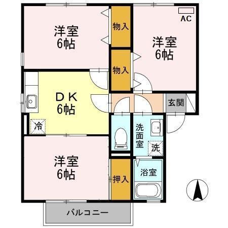 セジュールLIN　A棟（201） 間取り図画像