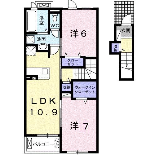 Ｖｅｎｔ・Ｖｅｒｔ　Ⅳ（202） 間取り図画像