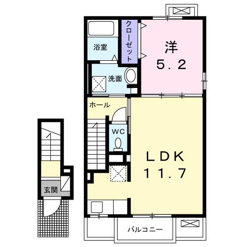 ラ・マジョーレⅡ（203） 間取り図画像