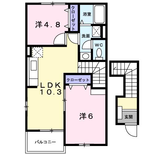 セイバリー・ガーデンＢ（201） 間取り図画像