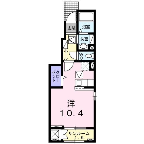 オレガノ　Ｂ（101） 間取り図画像
