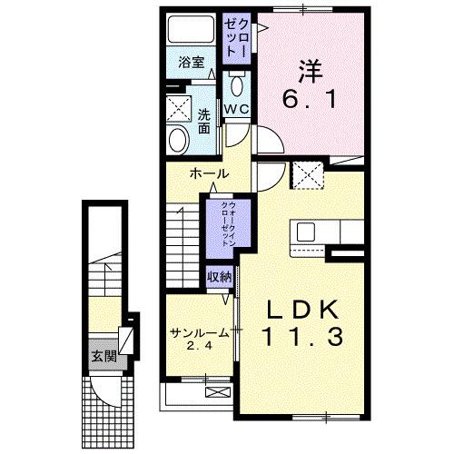 プリムローズ　ＨＡＬ（202） 間取り図画像