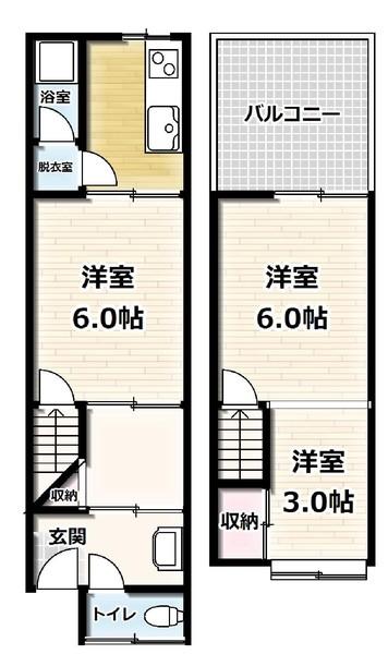 伊勢田町中山貸家（2） 間取り図画像