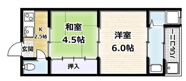 ハイツ新田辺（C） 間取り図画像