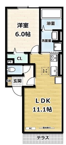 D-room白鳳（102） 間取り図画像