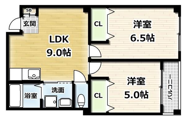 宇治アロームⅡ（304） 間取り図画像