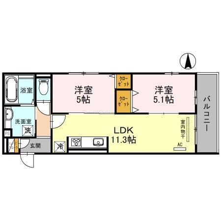 オークテラス西京極（302） 間取り図画像