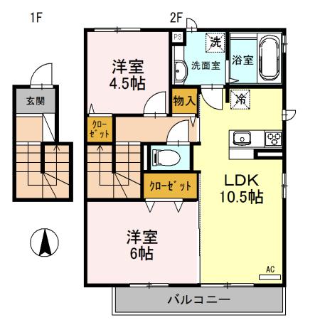 アイリス城陽（201） 間取り図画像