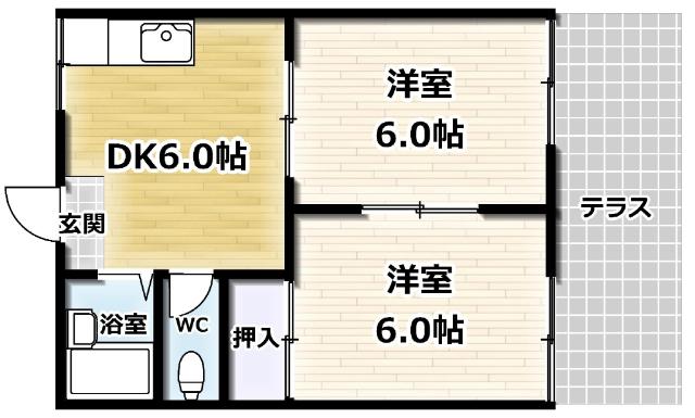 タウニィウエノ　B棟（111） 間取り図画像