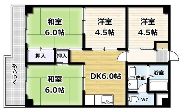 クレセント宇治（405） 間取り図画像