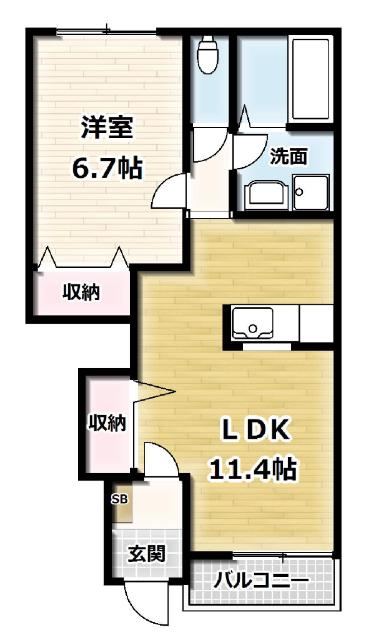 ウェルシーアイ（102） 間取り図画像