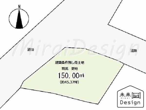 綴喜郡宇治田原町大字立川小字平岡　建築条件無し売土地 区画図