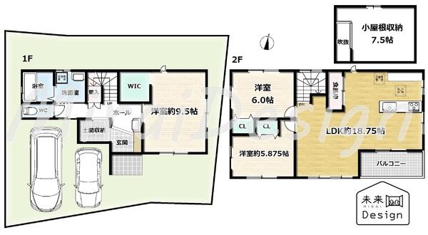 京田辺市三山木越前　4号地　中古戸建住宅 間取り図画像
