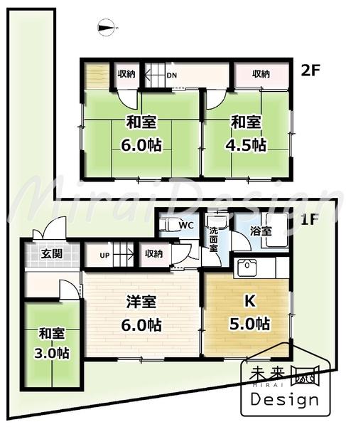 宇治市神明宮北　収益中古戸建住宅 間取り図画像