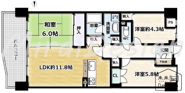 朝日プラザ宇治 間取り図画像