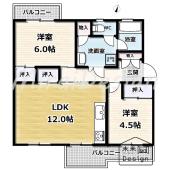 間取り2LDK♪各部屋に収納スペース確保！