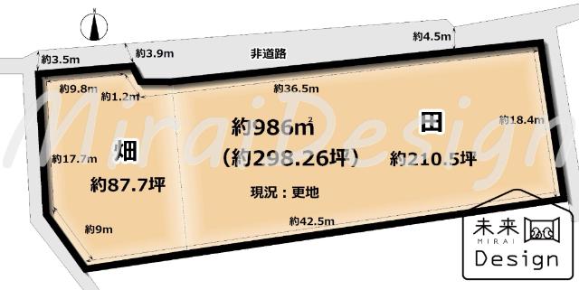 京田辺市三山木垣ノ内売地 区画図