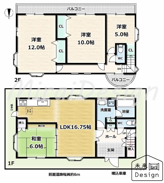 間取り4LDK♪堀込車庫1台ございます♪