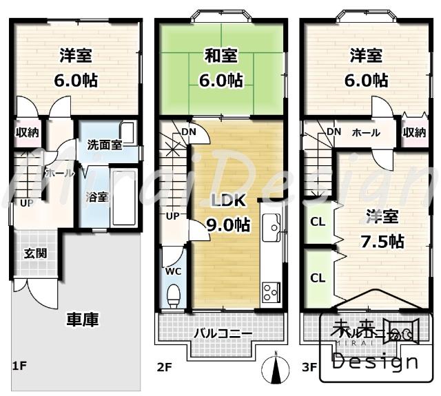 宇治市伊勢田町中ノ田　中古戸建住宅 間取り図画像