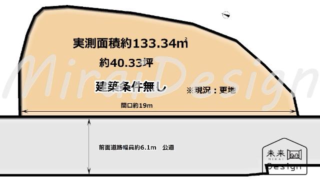 宇治市宇治善法　建築条件無し　売土地 区画図