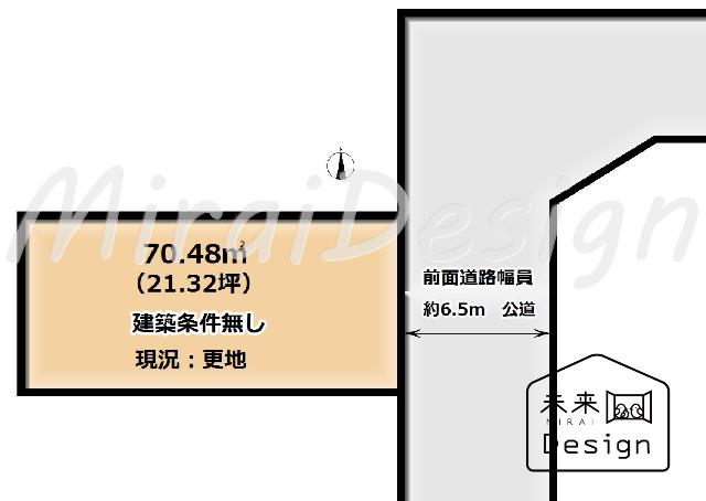 京田辺市大住大欠　建築条件無し　売土地 区画図