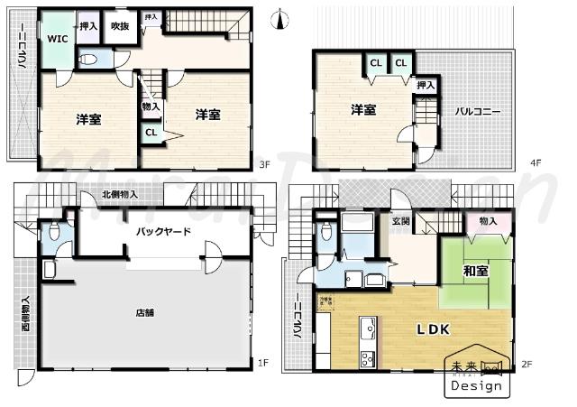 宇治市伊勢田町砂田　中古戸建住宅 間取り図画像