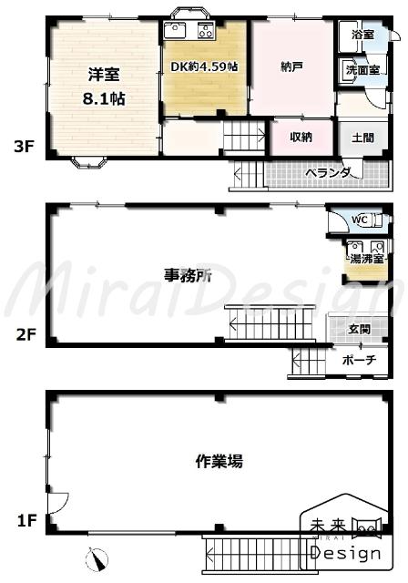 京田辺市大住峠谷　売店舗 間取り図画像