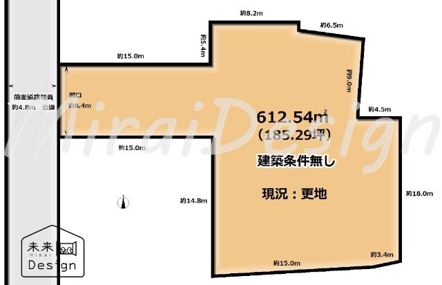 宇治市伊勢田町新中ノ荒　建築条件無し　売土地 区画図