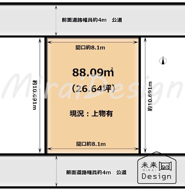 城陽市寺田今堀　建築条件付き　売土地 区画図