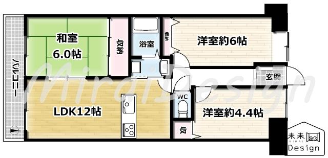 ライオンズマンション宇治大久保 間取り図画像
